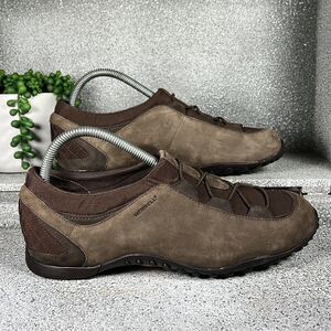 Merrell Meta Stretch Brown Slip On Leather Sneakers Shoes Vibram Size 8.5